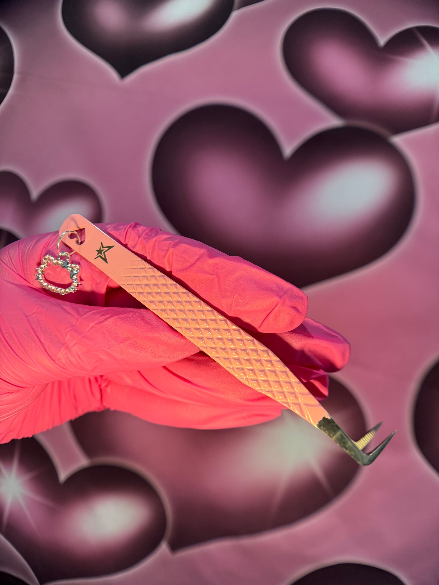 Pink Boot Fiber Tip Tweezer with Charm- Volume Lash Pro Tool