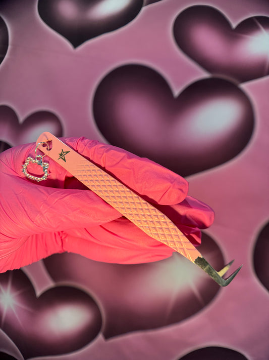 Pink Boot Fiber Tip Tweezer with Charm- Volume Lash Pro Tool
